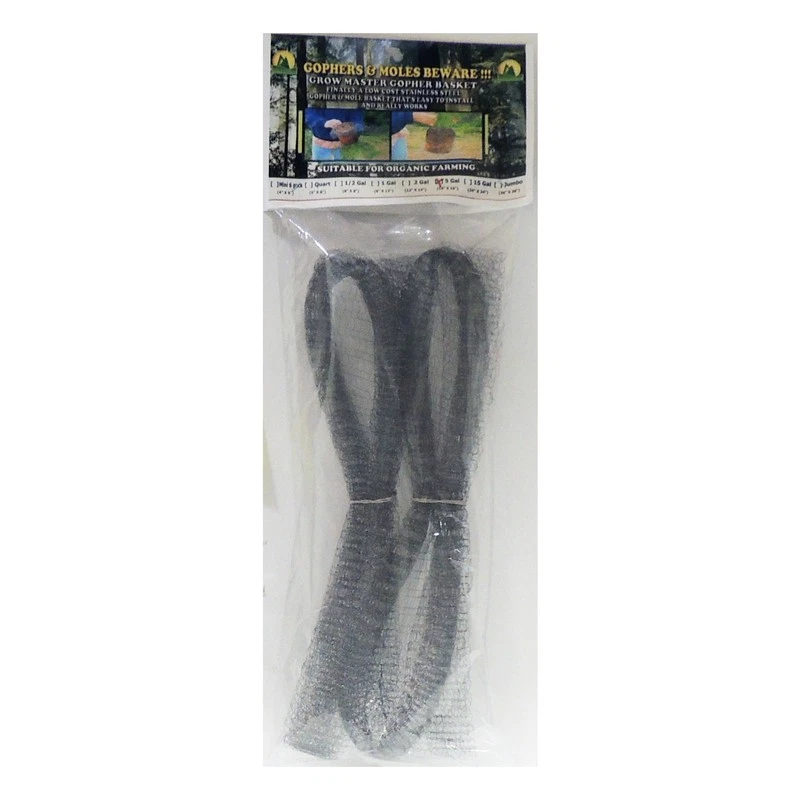 Grow Master Gopher Basket Gray Stainless Steel 5 gal. Capacity Plant Support 16 - Image 1 of 1