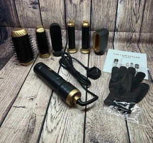 Air Styler Trockner Set Heißbürste Locken Glätten Leistungsstark Negativ Ionen Haar Föhnen - Bild 1 von 24