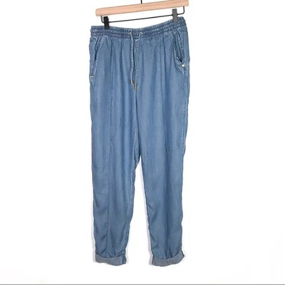 Ellen Tracy Azul Ligero Elástico Cintura Pierna Recta Jogger Pantalones Talla Pequeña S Foto 1 de 4