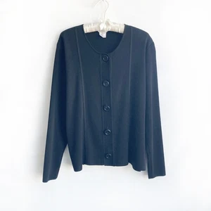Cárdigan Exclusivo Misook Talla XL Negro Botones Grandes Atemporal Carrera Oficina - Imagen 1 de 10