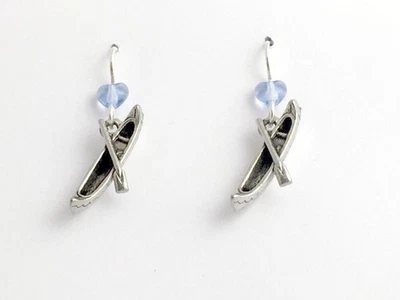 Pendientes colgantes de peltre y plata de ley con remos - canoas, remo, barco, Foto 1 de 2