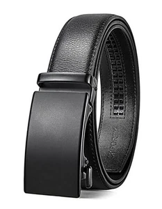 Mens Belt,Ratchet Belts for Men Leather 1 36" to 42"Waist Adjustable B-black - Picture 1 of 7