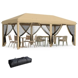 Outsunny Gazebo da Giardino 6x3 m Pieghevole con Zanzariera e Altezza Regolabile - Foto 1 di 10