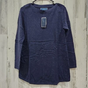 KAREN SCOTT Women's Curved Hem Sweater Size XS**Intrepid Blue**Boat Neck**NWT** - Picture 1 of 4