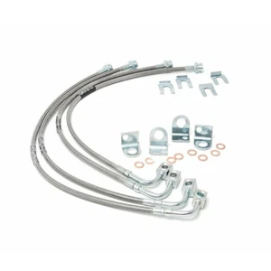 Pair of 26" Front & Rear 30" Steel Brake Line Kits for Wrangler JK/JKU - Foto 1 di 4