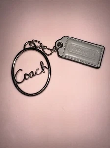 COACH Gray Leather & Gold-Tone Brass Replacement Tag Fobs EUC * - Picture 1 of 5