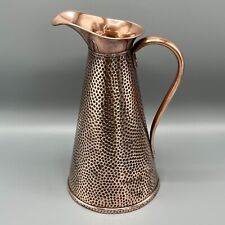 Large Tall Antique Solid Copper Jug Vase Hand Hammered Size 4 Joseph Sankey 27cm