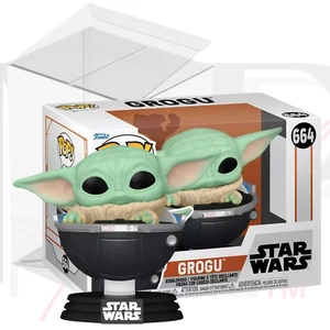 Star Wars Funko POP 664 Grogu in Hover Pram The Mandalorian with PROTECTOR - Picture 1 of 11