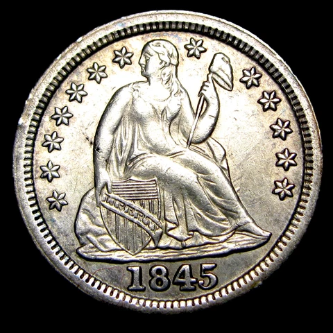 1845 Seated Liberty Dime ---- Stunning Type Coin ---- #XX886 Cover