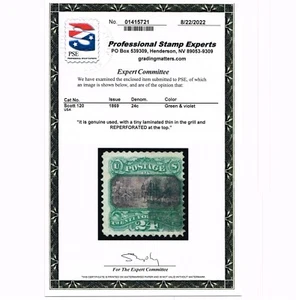 AFFORDABLE GENUINE SCOTT #120 USED 1869 PICTORIAL PSE CERT WELL-DEFINED G-GRILL - Picture 1 of 3