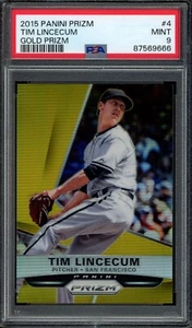 2015 Prizm #4 TIM LINCECUM Prizm Gold #/10 PSA 9 Mint Giants - Picture 1 of 2