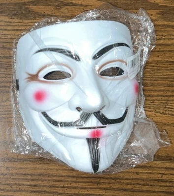 V for Vendetta Mask Anonymous Guy Fawkes Halloween Mask - Image 1 of 4