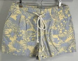 Free People Island Bermuda LIght Blue Yellow Young Mango Print Shorts Size 12 - Picture 1 of 9
