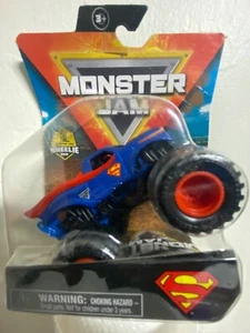 New Spin Master MONSTER JAM 1/64 Trucks SUPERMAN Wheelie Bar Series 21 DC Comics - Picture 1 of 2