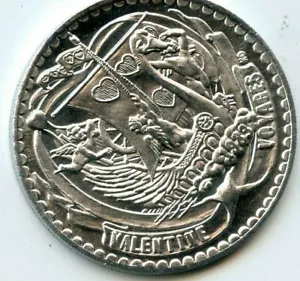 Mardi Gras Doubloon Krewe of Proteus 1983 aluminio - Imagen 1 de 2