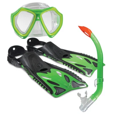 Land & Sea Sports 3-10y Nipper Sea Snorkelling Set Junior Lime w/Flipper/Glasses - image 1 of 2