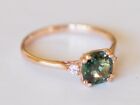 1.80 Ct Certified Parti Sapphire Diamond Lab Created Wedding Ring 14K Rose Gold