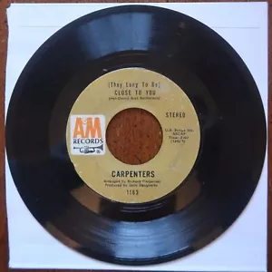 CARPENTERS I KEPT ON LOVING YOU/(THEY LONG TO BE) CLOSE TO YOU VINYL 45 VG 29-64 - Picture 1 of 2
