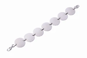 BRACCIALE MAGLIE A DISCO ALTO IN ACCIAIO INOX LUCIDO, LUNGO 7,5" - Foto 1 di 2