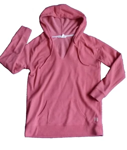 WOMEN'S Victoria's SECRET Pink SMALL hooded SHIRT petite - Picture 1 of 4