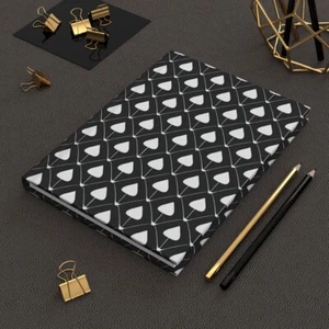 Hardcover Journal Matte_5.75"x8"_150 Pages_B&W Spade Line Art(Full Wrap) - Picture 1 of 7