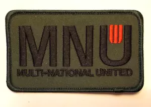 District Nine 9 MNU Multi-National United Green CAMO Deluxe Embroider 4" Patch - Picture 1 of 1
