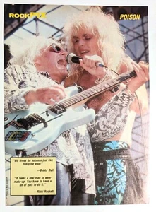 POISON / BRET MICHAELS & C.C. DEVILLE LIVE / MAGAZINE FULL PAGE PINUP POSTER (1) - Picture 1 of 1