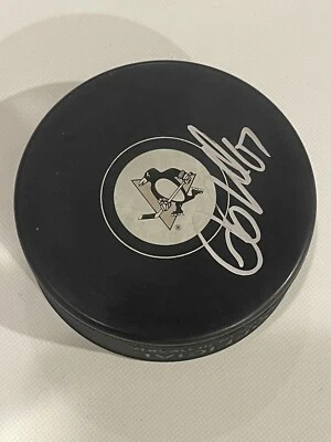 Rickard Rakell Signed Pittsburgh Penguins Hockey Puck Beckett BAS COA c - Image 1 of 2