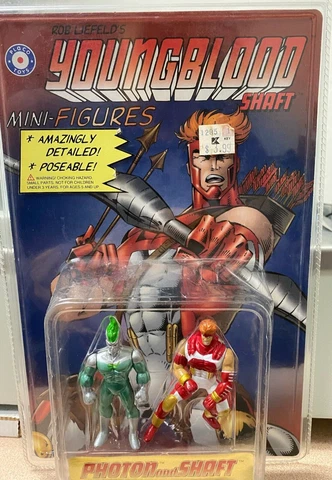 (NIP) Rob Liefeld's 1995 Youngblood Mini Action Figures Photon And Shaft Cover