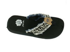 leopard print yellow box flip flops