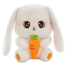 Bunny Stuffed Animal Soft Toy Plushie Sitting Lop Eared Rabbit, Easter White Rab
