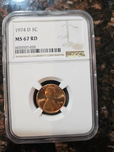 1974-D LINCOLN CENT PENNY NGC MS67RD - Picture 1 of 4