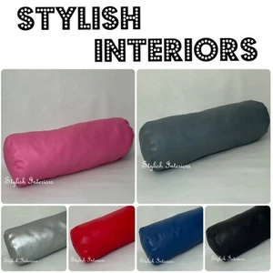 Hi-Quality Handmade Semi PU Leather Bolster Pillow Cushions With Bead Filling - Picture 1 of 19
