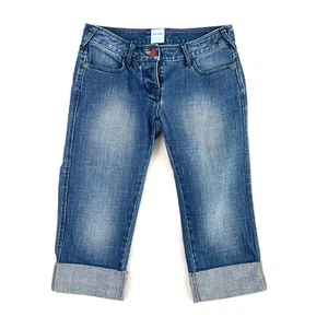Sass & Bide Capri Jeans Womens Size 26 Blue Denim Cuffed Low Rise Vintage Y2K - Picture 1 of 12