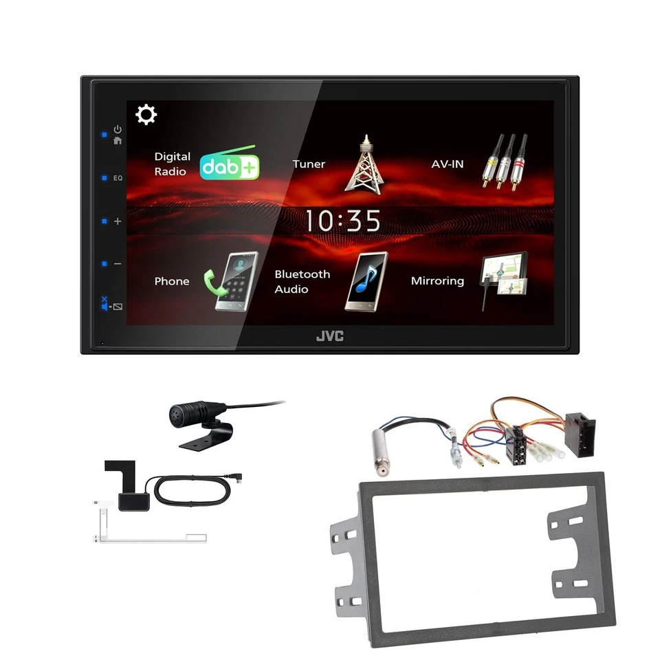 JVC Bluetooth 2DIN DAB+ Autoradio für Volkswagen VW Fox Lupo alle schwarz - Bild 1 von 4