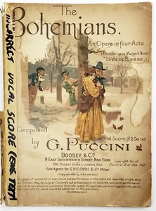 1897 Puccini's The Bohemians (La Boheme) Vocal Score In English Boosey & Co - Picture 1 of 7