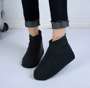 3 Pair Non slip Rubber Shoe Reusable Rain Snow Boot Waterproof Protector 11.8in - Picture 1 of 2