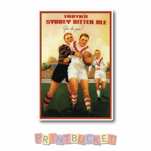 Tooth's St George vs Souths Rugby sticker A4 water/fade proof vinyl man cave - Picture 1 of 1