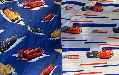 Pixel's Cars Scrap various 7" x 8" squares, Cotton Fabric, Lot of 3 - Image 1 of 3