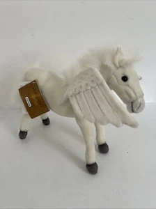 Hansa Stuffed Animals Toy White Plush Pegasus Winged Horse Tags Attached 10" - Picture 1 of 10