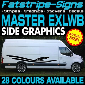 para adaptarse RENAULT MASTER EXLWB L4 PEGATINAS GRÁFICAS RAYAS CALCOMANÍAS CÁMPER FURGONETA - Imagen 1 de 2