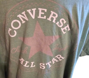 Converse All Star Men’s T-Shirt XL Green Crew Neck Short Sleeve Graphic Logo Tee - Picture 1 of 10
