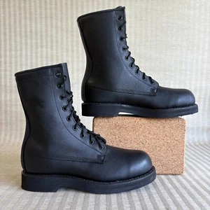 Botas de combate militares Addison Shoe Company para hombre cuero negro punta de acero talla 7,5 D - Imagen 1 de 21