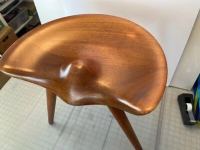 Taburetes trípode Mogens Lassen raros vintage de teca y roble/olmo Foto 1 de 4