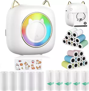 LED RGB Mini Pocket Thermal Printer + Paper Bluetooth Photo Note Paper Printing - Picture 1 of 12
