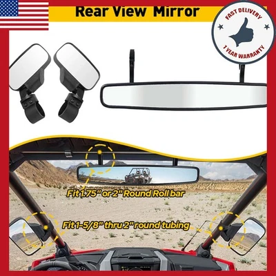 Широкие центральные боковые зеркала заднего вида для мотовездехода Kawasaki Mule 3000 3010 4000 4010 США - Изображение 1 из 4
