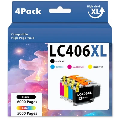 Cartucho de tinta 4PK-LC406 para Brother LC406 MFC-J4335DW MFC-J4535DW MFC-J4345DW Foto 1 de 4