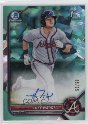 2022 Bowman Sapphire Edition Chrome Prospects Aqua /99 Luke Waddell Auto - Image 1 of 2