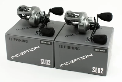 (LOT OF 2) 13 FISHING INCEPTION SLD2 INSLD2-8.1LH 8.1:1 LEFT HAND BAITCAST REEL - Image 1 of 4