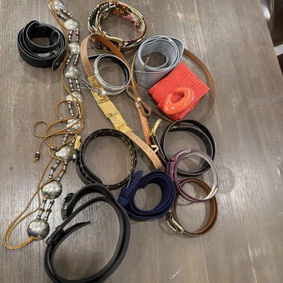 Lot Of 14 Designer Belts Made In Italy Prada Alexis Kirk Roberto Cavalli - Image 1 of 4